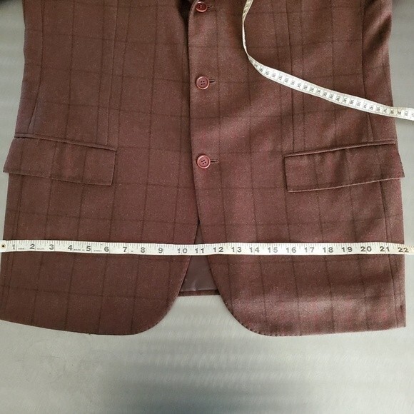 KITON Cashmere Plaid 3 Button Windowpane Brown Red Blazer Jacket Coat 52 IT 42 U - Picture 16 of 16
